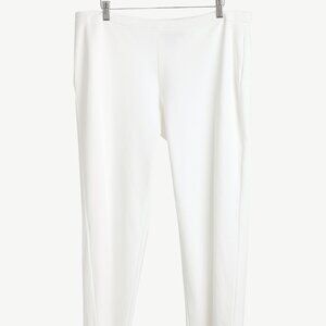Marie Saint Pierre White Jersey Cropped Pull-On Pants